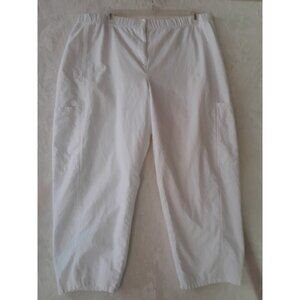 Eileen Fisher Organic Cotton Blend Wide Leg Ankle Pants 2X Pockets White